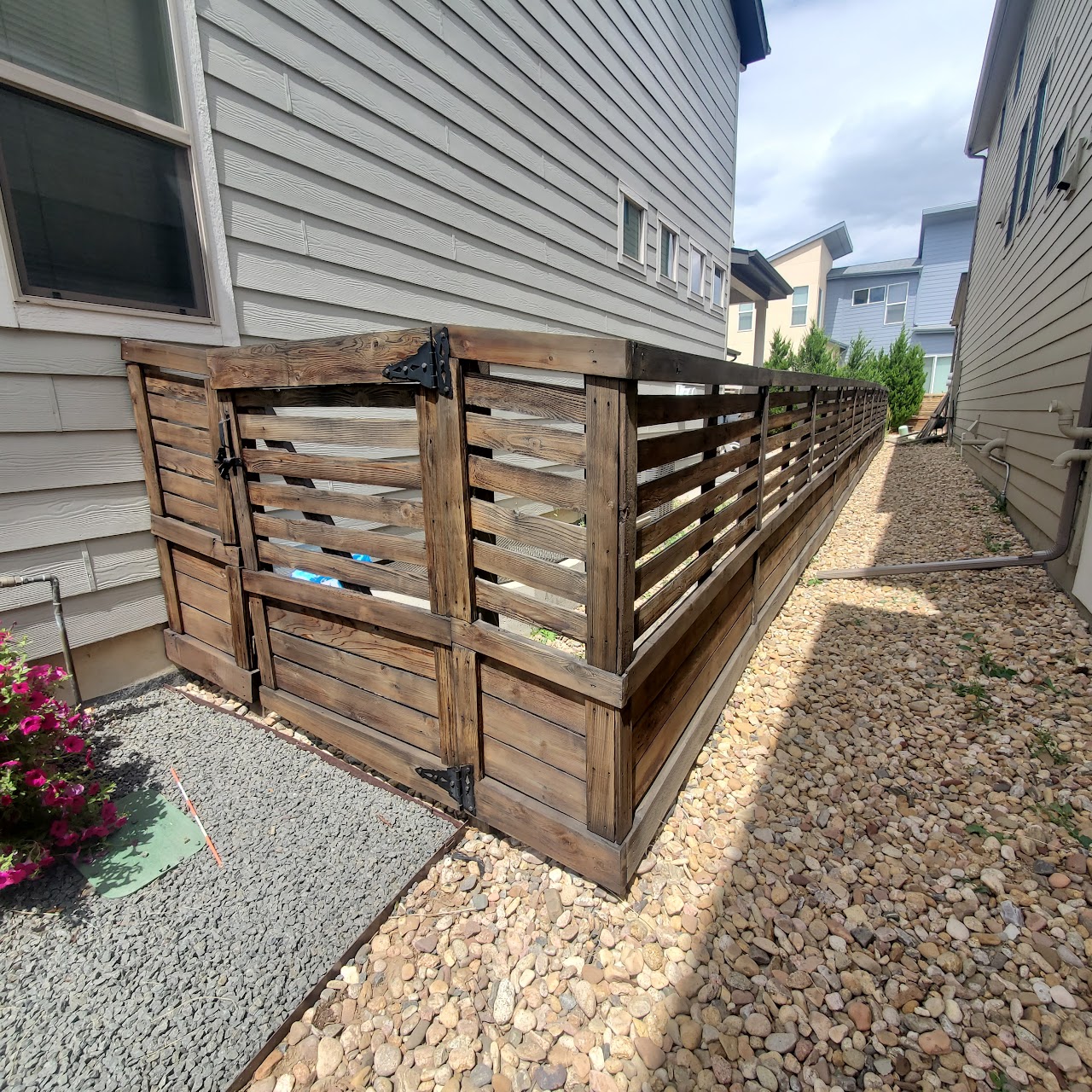 Fence refinish before and after after