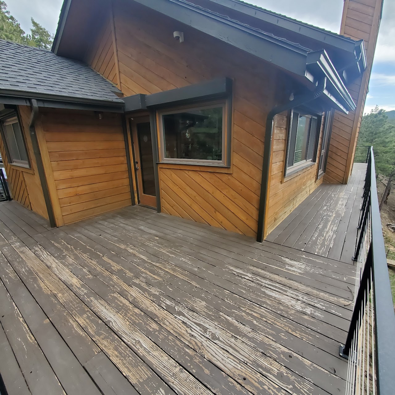 Deck refinish before and after before
