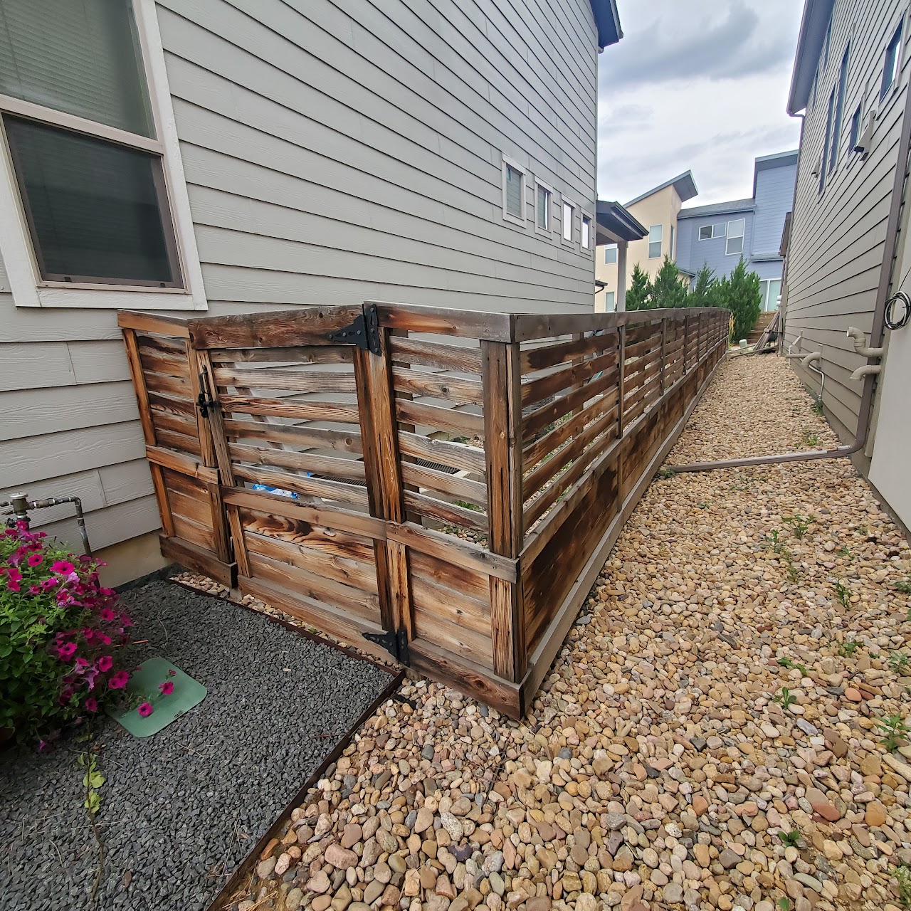 Fence refinish before and after before