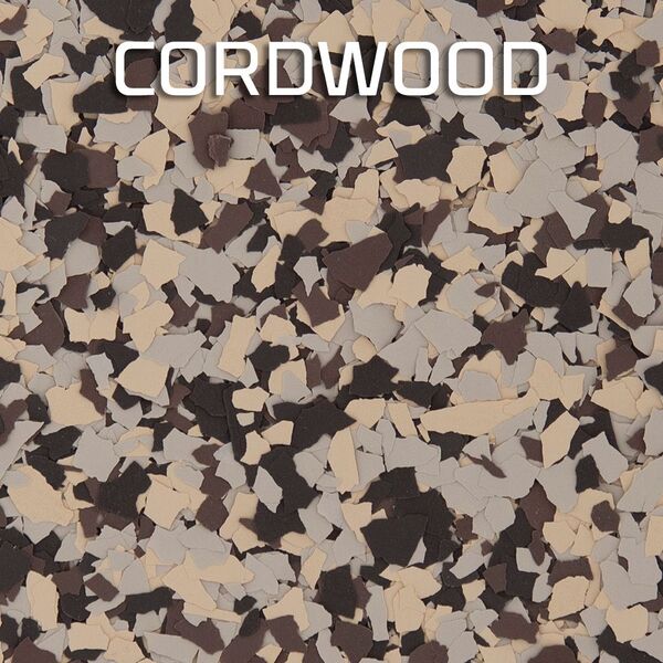 Cordwood concrete coating flake blend