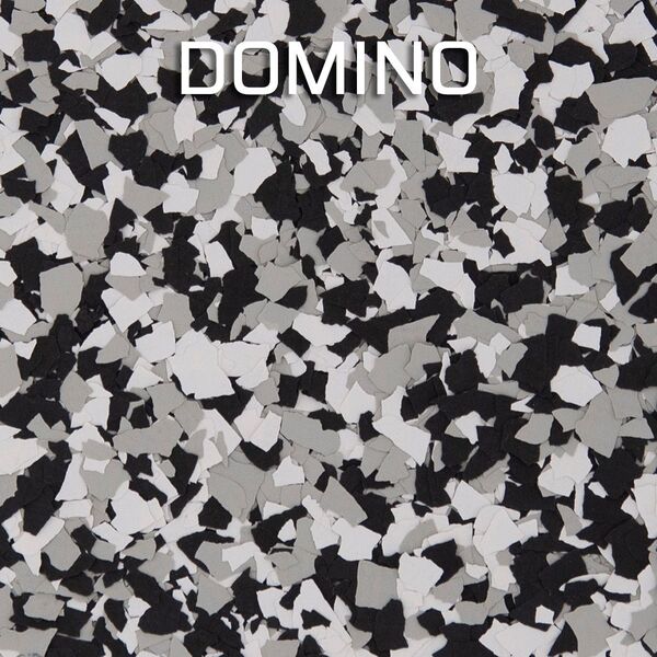 Domino concrete coating flake blend