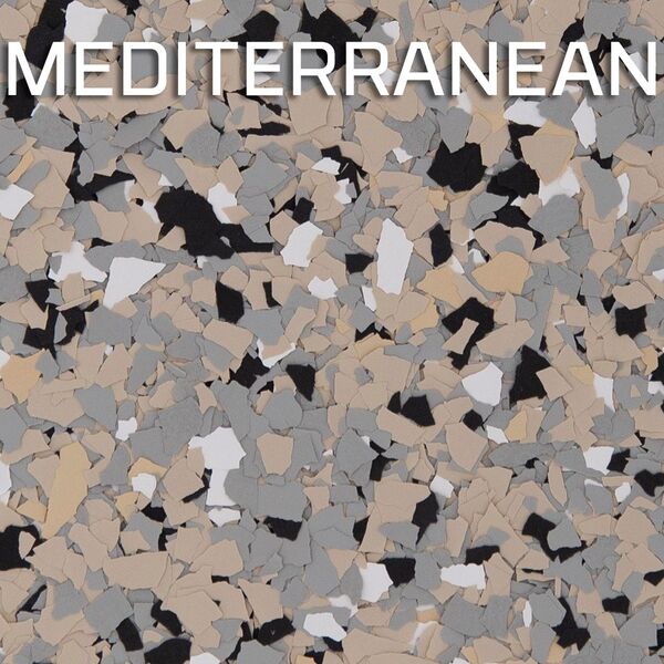 Mediterranean concrete coating flake blend
