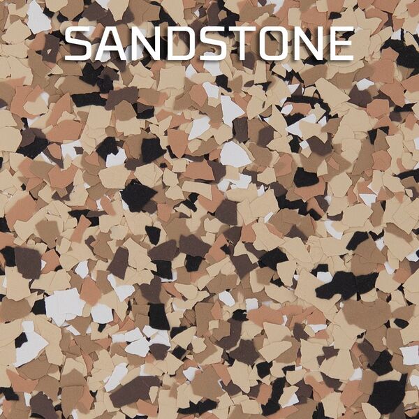 Sandstone concrete coating flake blend