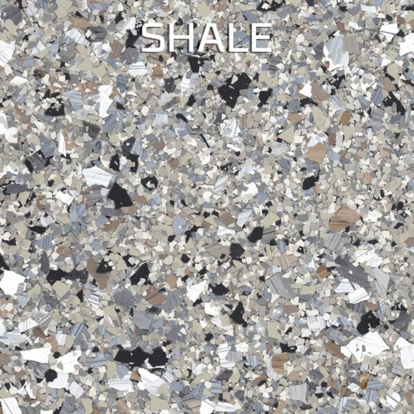 Shale concrete coating flake blend