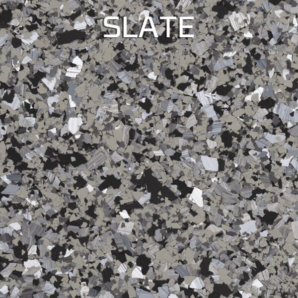 Slate concrete coating flake blend